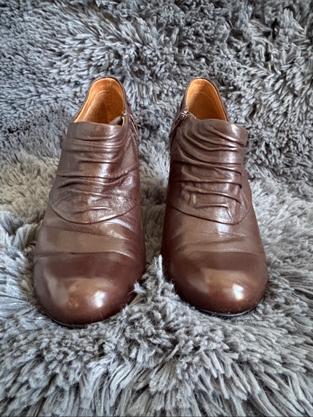 Sofft Brown Leather Ankle Booties